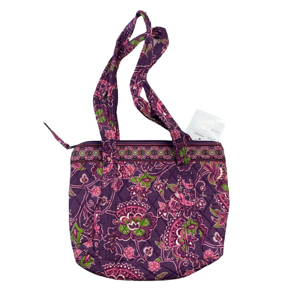 Tanya Lee Purse Photo Slots Purple Paisley Shoulder Bag New 10x9x3 - Picture 2 of 10